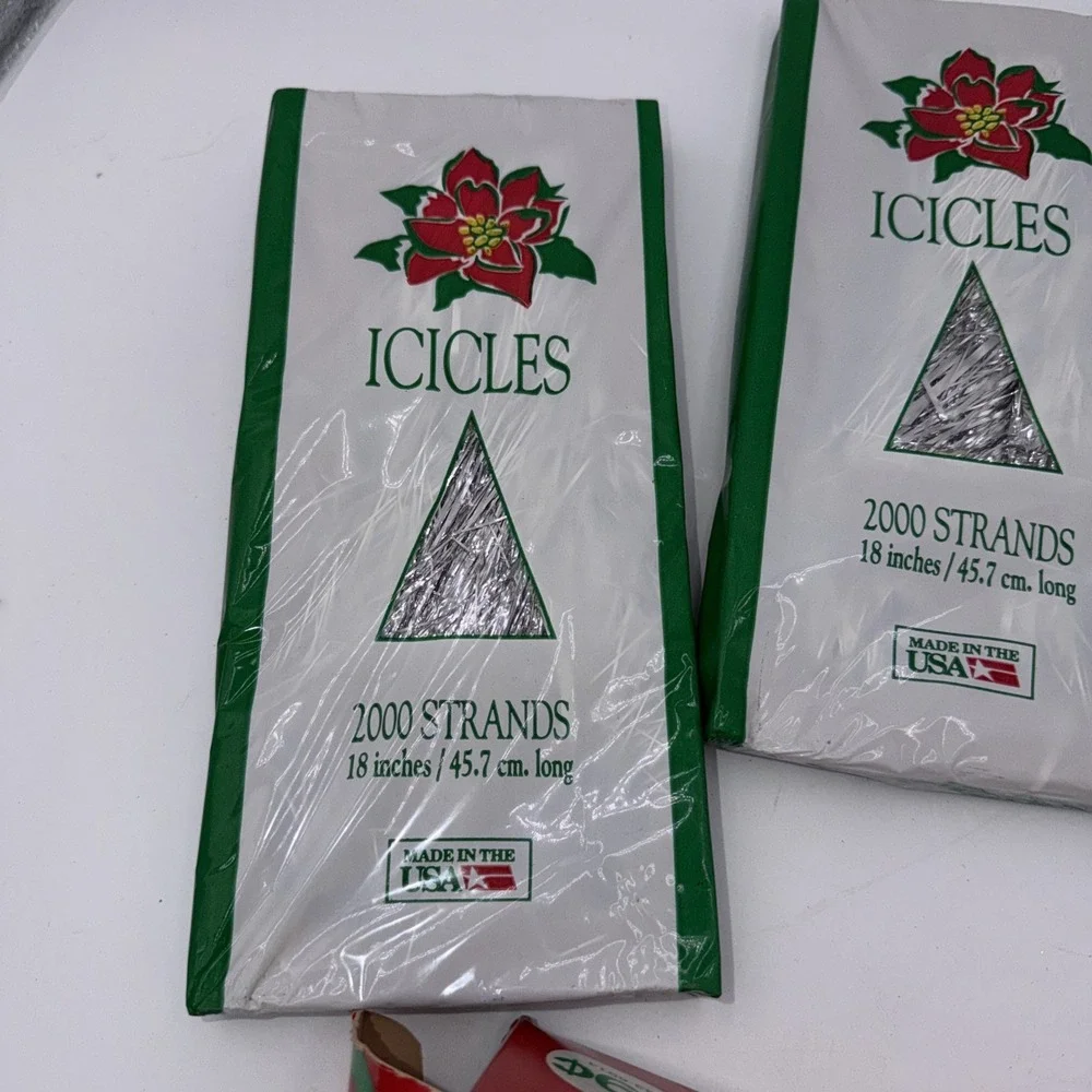 5 Packs Vintage‎ Icicles 2000 Strand Christmas HOLIDAY TIME USA, 1 Pack Ribbon